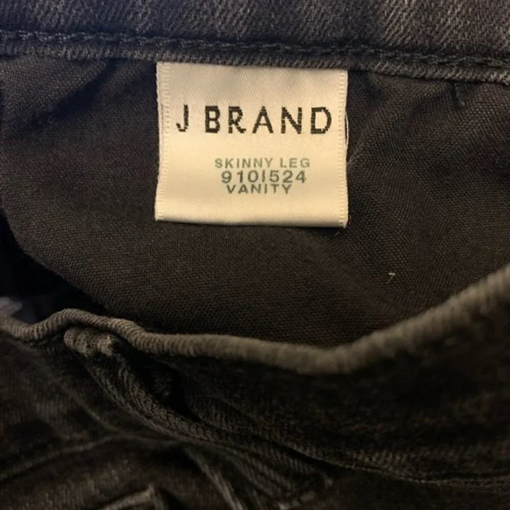 J Brand Vanity Faded Black Skinny Jeans Altered Inseam Size 26